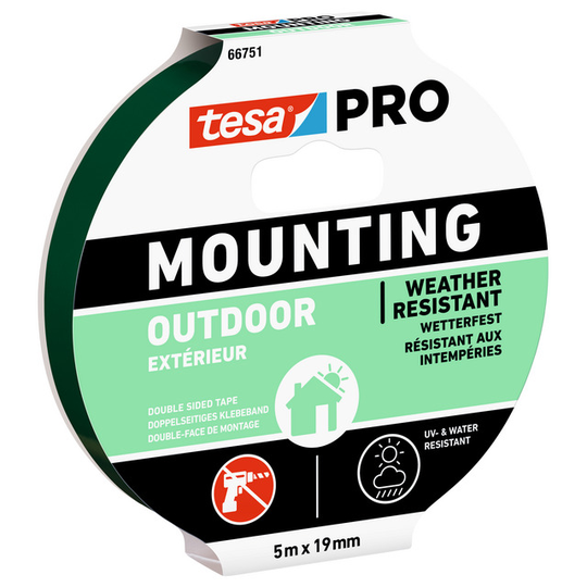 MONTERINGSTEJP 66751 PRO MOUNTING TESA OUTDOOR 5MX19MM | Beijerbygg Byggmaterial