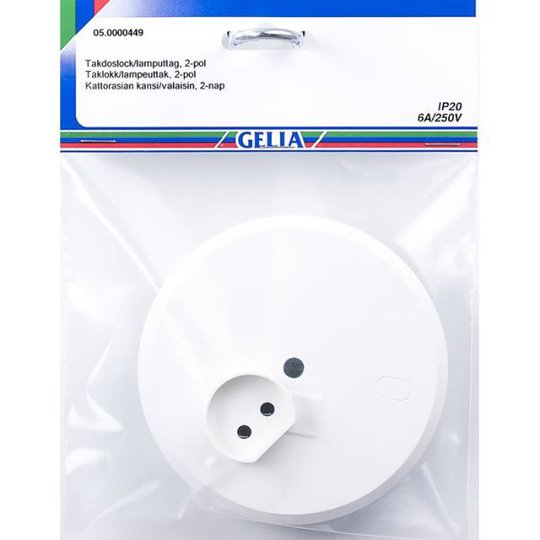 Gelia 050000449 Takdoslock infällt, 2-pol, ojordat