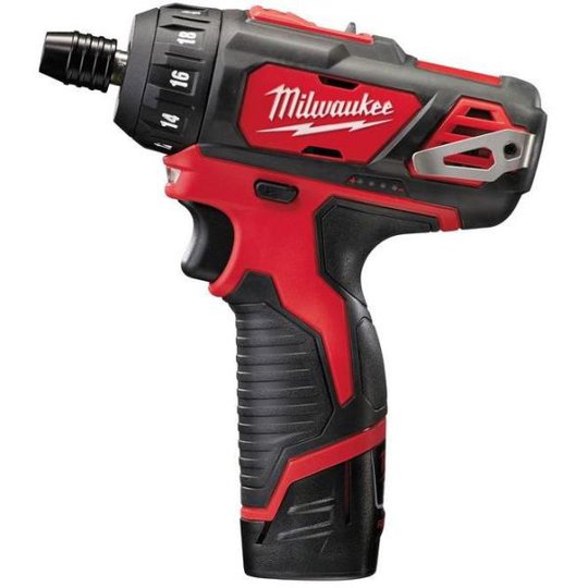 Milwaukee M12 BD-202C Skruvdragare med 2,0Ah batterier och laddare
