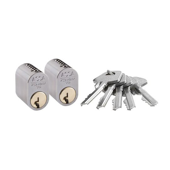 ASSA 1301 Låscylinder oval, GDS Förnicklad