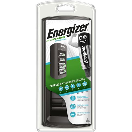 Energizer Recharge UNIVERSAL Batteriladdare AA, AAA, C, D och 9 V