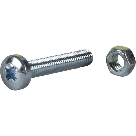ESSVE 530018 Maskinskruv med mutter, rundat huvud, FZB M4 x 40 mm, 10-pack