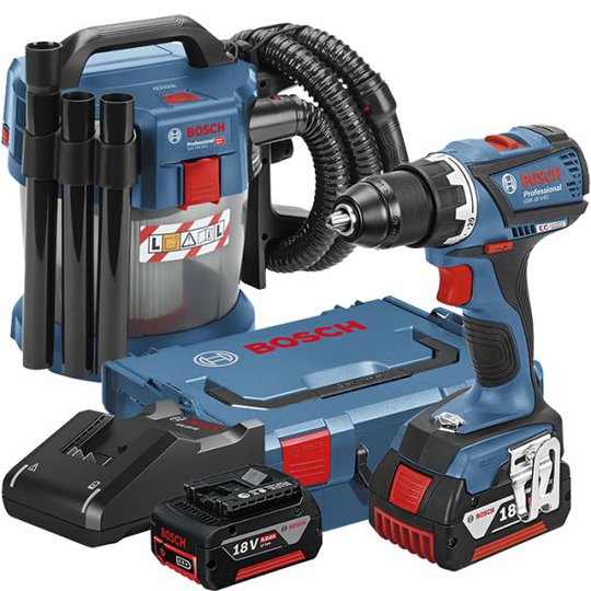 Bosch GSR 18V-EC + GAS 18V-10 L Verktygspaket + Dammsugare GAS 18V-10 L