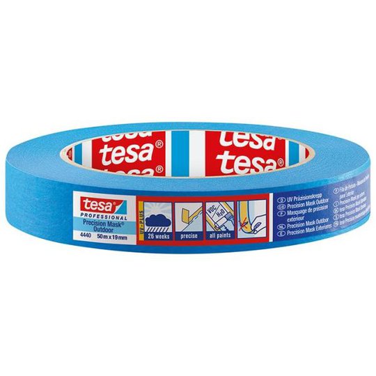 Tesa Precision Mask 4440 Maskeringstejp blå, UV-resistent 50 m x 19 mm