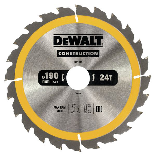 Dewalt DT1944-QZ Sågklinga 190 x 30 mm, 24T