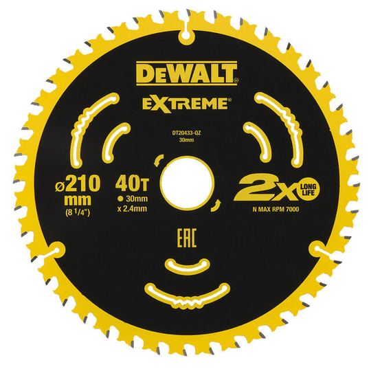 SÅGKLINGA DT20433-QZ EXTREME 40T 210X30MM | Beijerbygg Byggmaterial