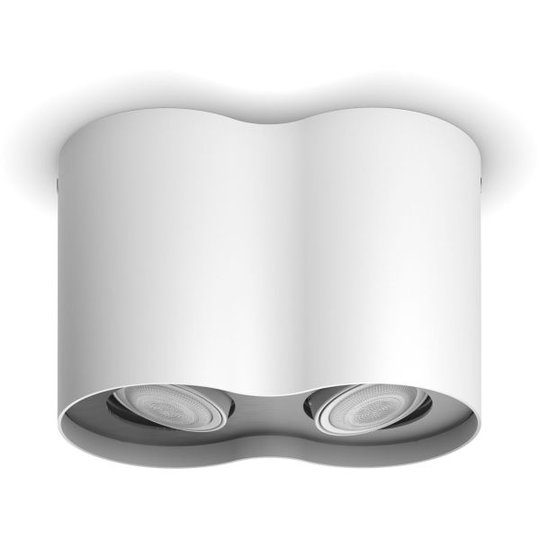 Philips Hue Pillar Spotlight dubbel, 5.5W LED, GU10 Vit