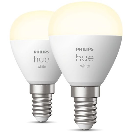 Philips Hue White LED-lampa 5.7W, P45, E14, 2-pack