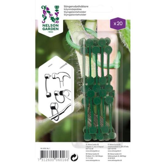 Nelson Garden 6016 Slingerväxthållare grön plast, 20-pack