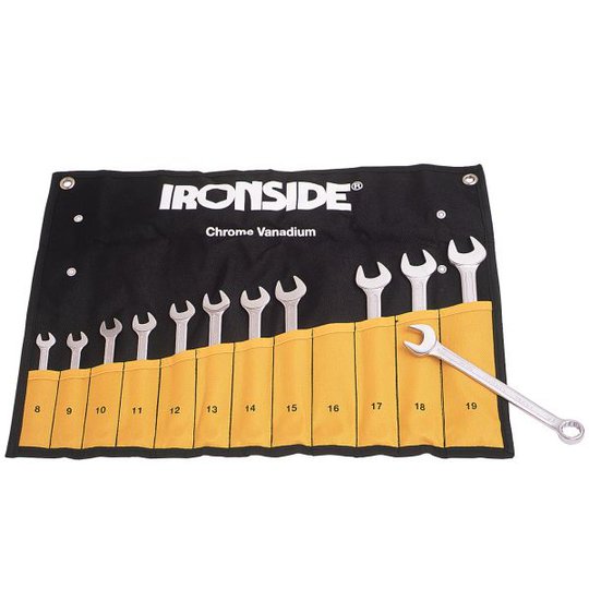 Ironside 112301 Blocknyckelsats 12 delar, 8-19 mm, i väska