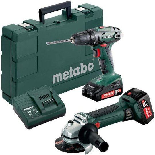 Metabo BS 18 + W 18 LTX 125 QUICK Verktygspaket med batterier och laddare