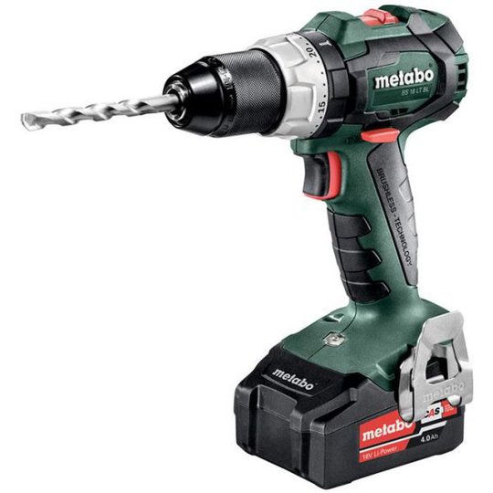 Metabo BS 18 LT BL Borrskruvdragare med 4,0Ah batterier och laddare