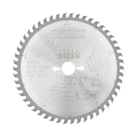Dewalt DT4345-QZ Sågklinga 250 mm, 50T