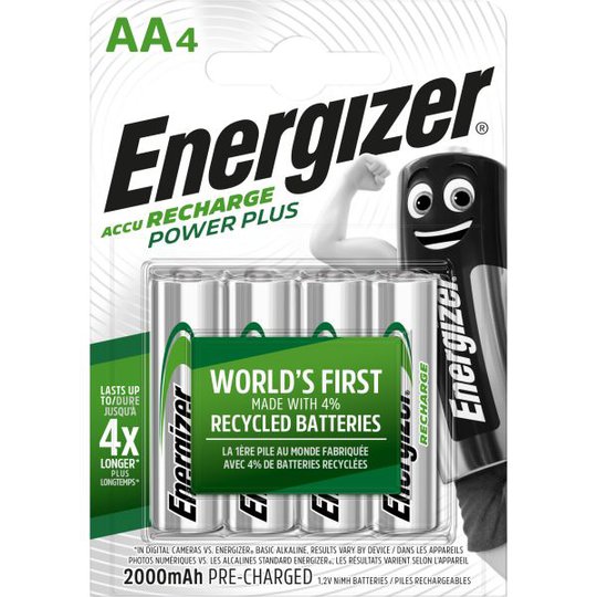 Energizer Recharge Power Plus Laddbart batteri 1,5 V, 4-pack, AA