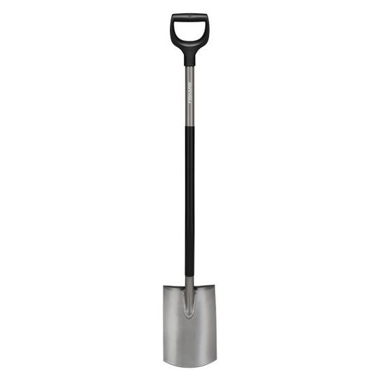 Fiskars Ergonomic 1066710 Spade halvrund, grå
