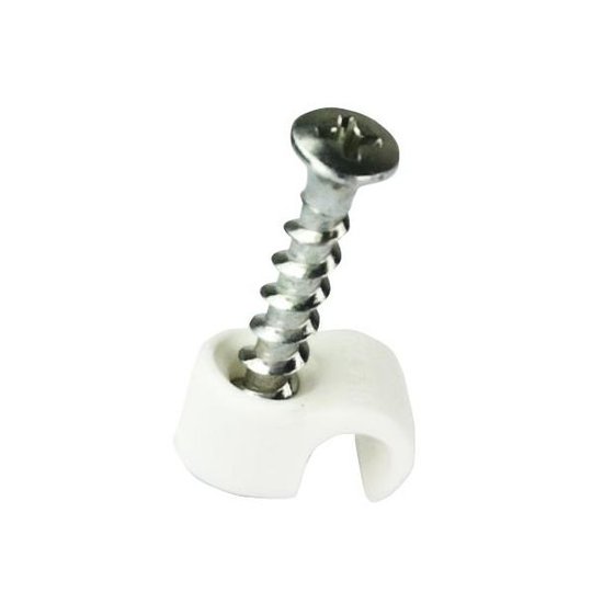 Gelia 050007050 Skruvclips vit, 10-pack 7-10 mm, skruvlängd 32 mm