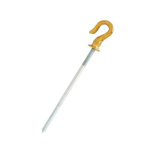 LKB 1427020 Takkrok med trängad skruv, mässing 63 x 100 mm