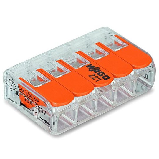 Wago 221-415 Kopplingsklämma 5-pol, 25-pack