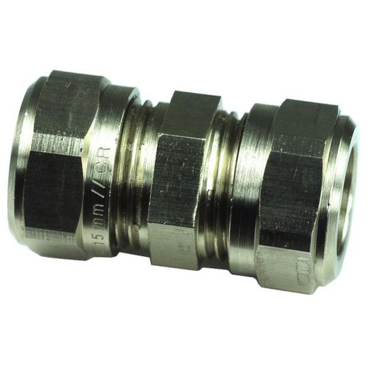 Gelia 3006111202 Klämringskoppling rak, koppar-koppar, mässing 10 mm
