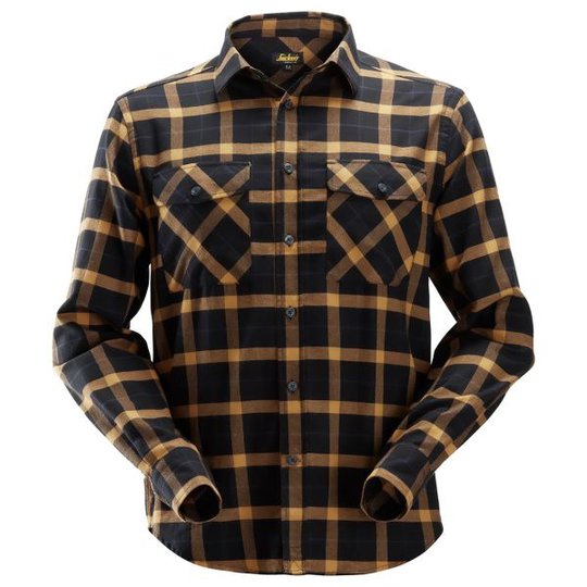 Snickers 8516 AllroundWork Flanellskjorta svart/brun XS