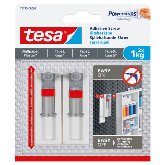 Tesa 77775 Skruv självhäftande, 2x1 kg