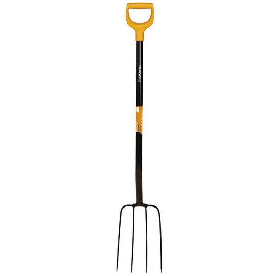 Fiskars Solid Kompostgrep svart stål, 4-klo