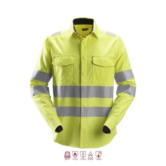 Snickers 8562 ProtecWork Skjorta varsel, gul XS