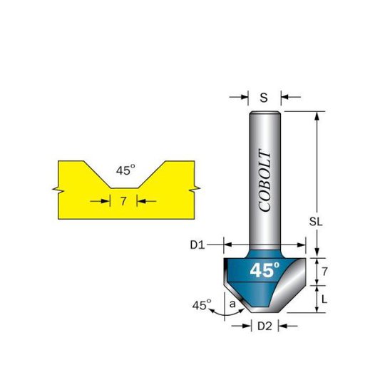Cobolt 209-450 Fasfräs D1=21 D2=7