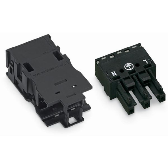 Wago 770-203 Hondon 3-pol, L/PE/N, svart