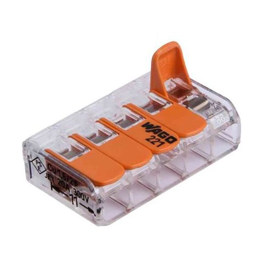 Wago 221-415 Kopplingsklämma 5-pol, 8-pack