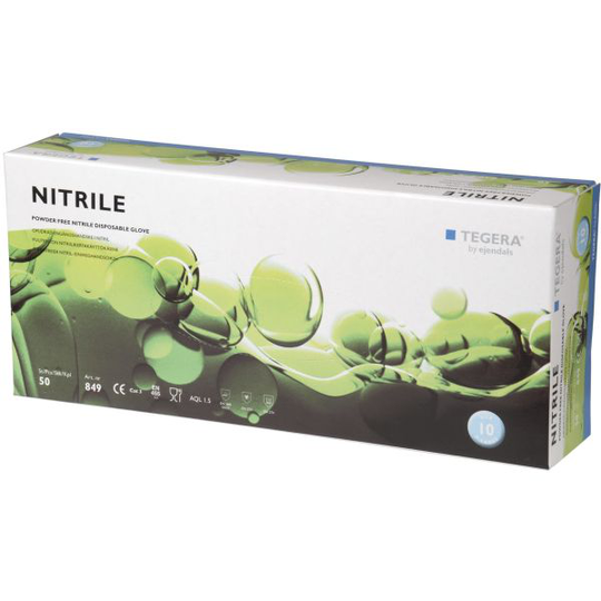 Tegera 849 Engångshandske Svart nitril, Opudrad Strl 9, 50-pack