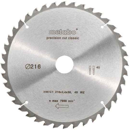 Metabo 628060000 Sågklinga 216x30 mm