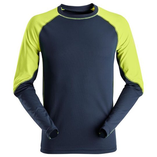 Snickers 2405 T-shirt marin/neongul XS