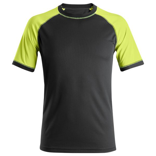 Snickers 2505 T-shirt svart/neongul XS