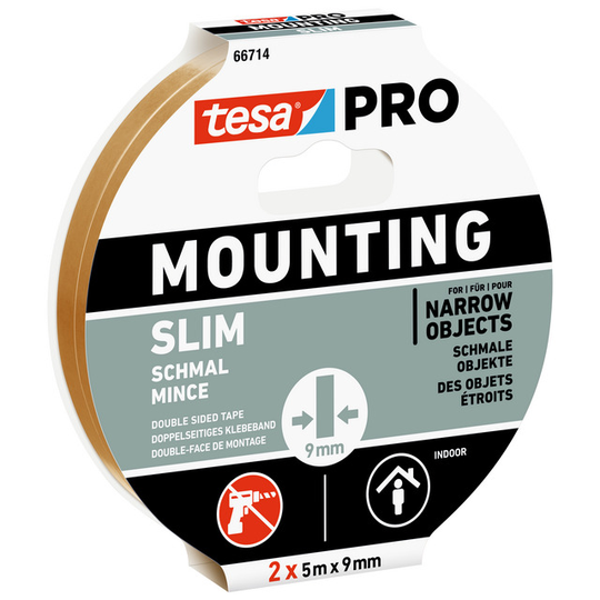 MONTERINGSTEJP 66714 TESA PRO MOUNTING INDOOR SLIM 2X5MX9MM | Beijerbygg Byggmaterial