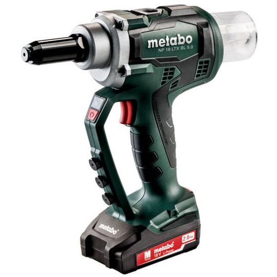 Metabo NP 18 LTX BL 5.0 Nitpistol med 2,0Ah batterier och laddare