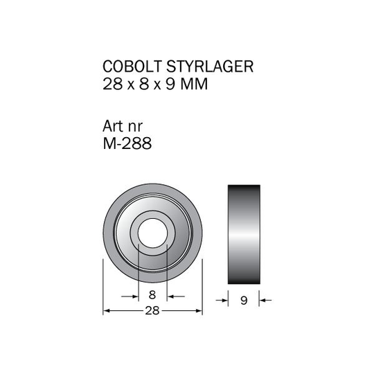 Cobolt M-288 Kullager 28 x 8 x 9 mm