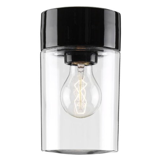 Ifö Electric Opus Takarmatur rak, IP54, E27, 100W, klar Svart