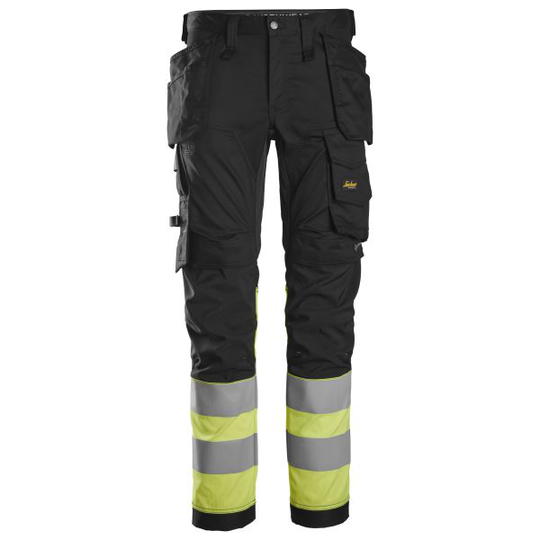 Snickers 6234 Arbetsbyxa svart/Hi-Vis gul Strl 044