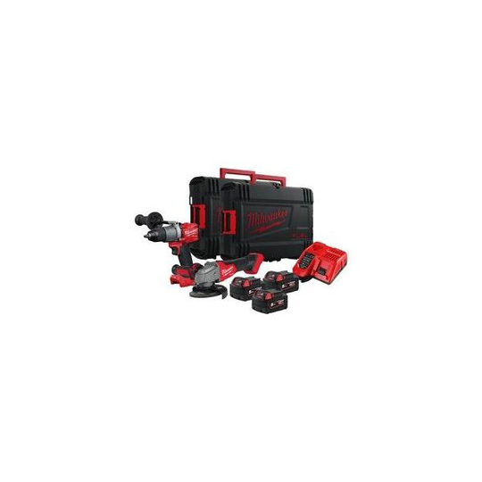 Milwaukee M18 FPP2Y2-503X Verktygspaket slagborrmaskin, vinkelslip, batterier