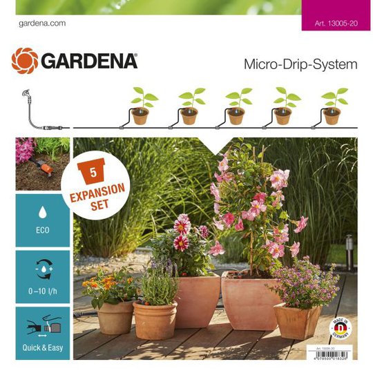 Gardena Micro-Drip-System Påbyggnadspaket för blomkrukor
