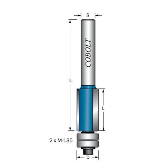 Cobolt 205-013XL Kantfräs D=13, L=25, TL=64