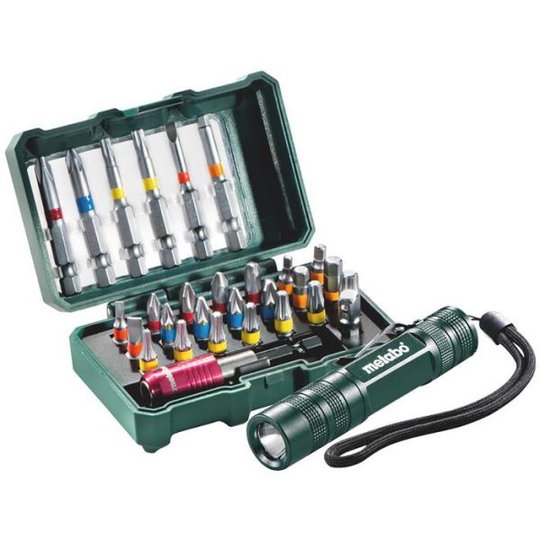 Metabo 626721000 Bitssats med ficklampa, 29 delar