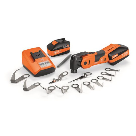 Fein MultiMaster AMM 700 1.7 Q Bilglas Multiverktyg med batterier, laddare och tillbehör