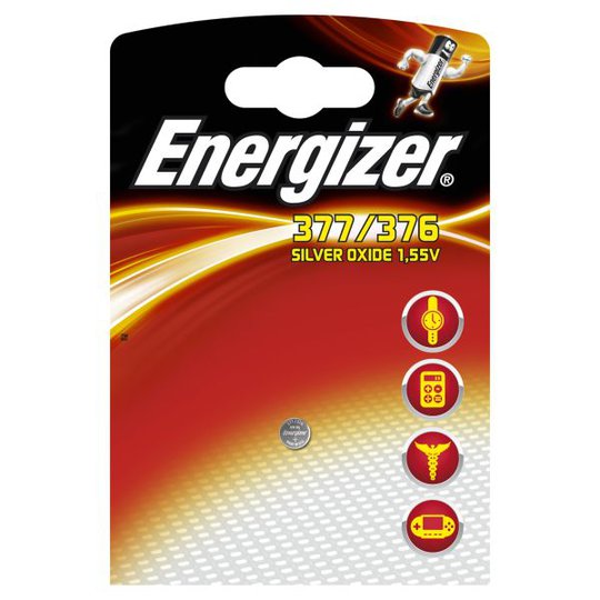 Energizer 377/376 Knappcellsbatteri silveroxid, 1,55 V 6,8 x 2 mm