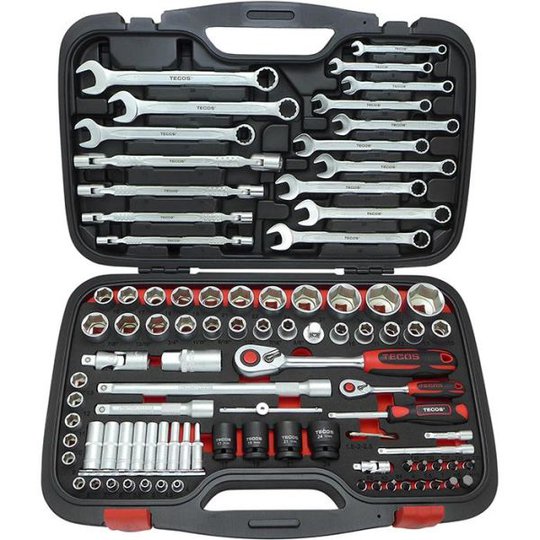 Tecos T-2094 Hylsnyckelsats 94 delar, 1/2"+1/4"