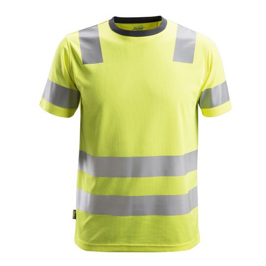 Snickers 2530 AllroundWork T-shirt varsel, gul XS