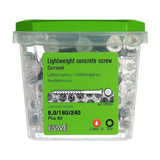 ESSVE CorrSeal TX30 Lättbetongskruv 8,0x240mm, 50-pack