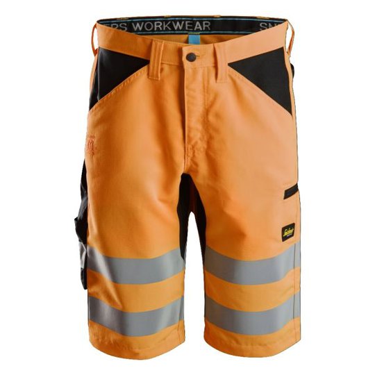 Snickers 6132 LiteWork Shorts varsel, orange/svart 44