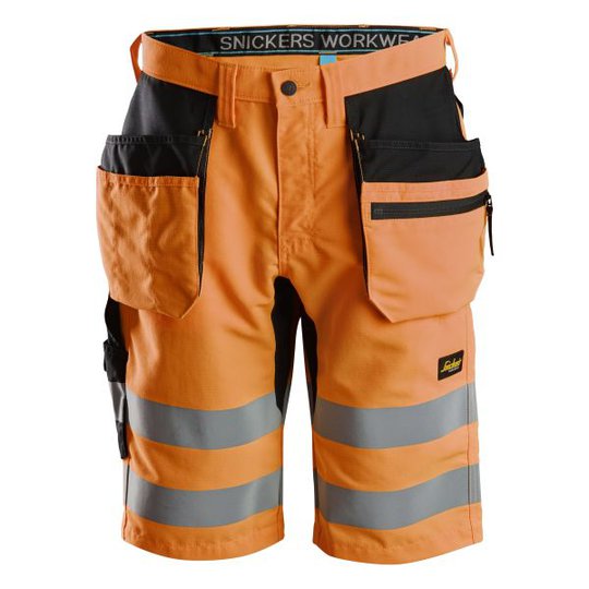 Snickers 6131 LiteWork Arbetsshorts varsel, orange C42